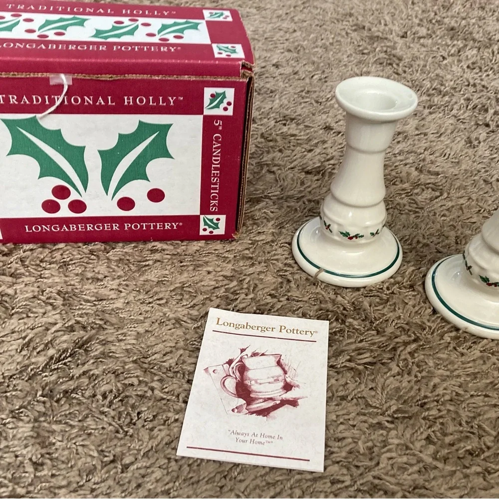 Bundle of two Longaberger Christmas Candlesticks - Picture 2 of 3